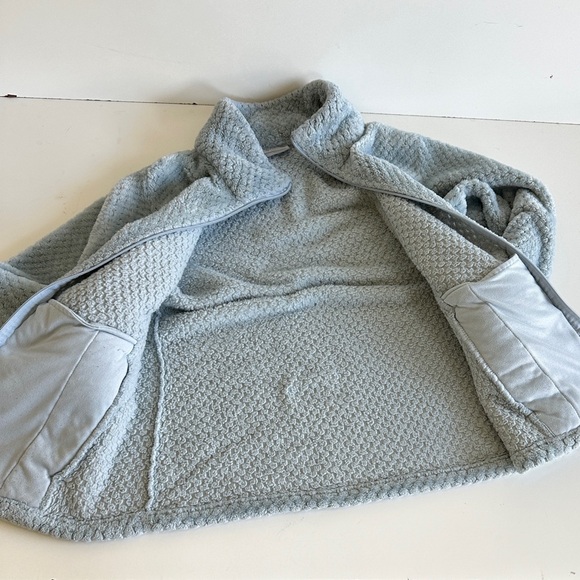 Columbia Fleece jacket dusty blue pockets full zipper high adjustable collar L - Picture 11 of 15